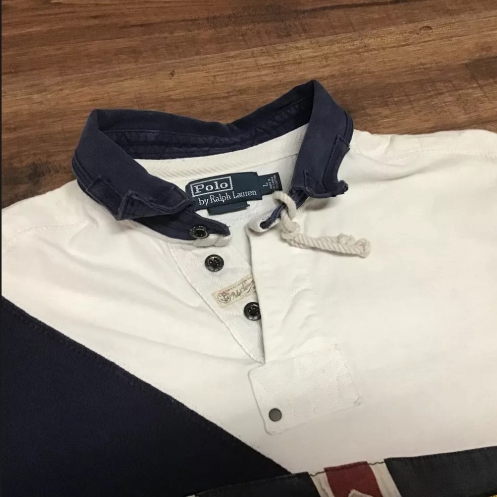 Polo Ralph Lauren Nautical Patch Rugby shirt! Men’s large with great details! - Picture 7 of 8